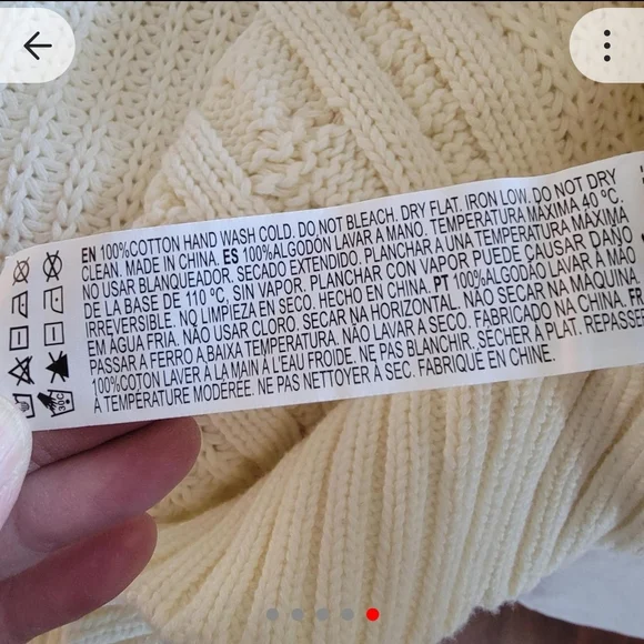 Coquette cream/ivory cable knit button up Forever 21 cardigan sweater size small - Picture 5 of 5